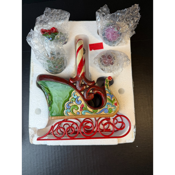 Jim Shore Jingle All the Way Winter Sleigh w/ ornament Set Heartwood Creek w/BOX - Picture 13 of 16